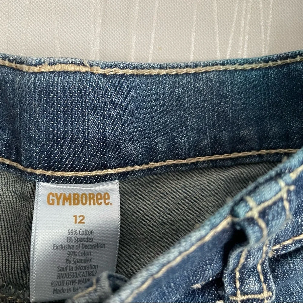Gymboree Flower Jeans Girls Size 12 Embroidered Floral Bootcut Denim Pants